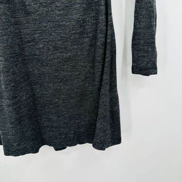 Prana Size Small Charcoal Gray Long Sleeve Wool Blend Nadia Dress Faux Wrap - Picture 5 of 9